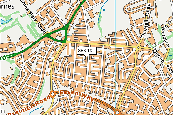 SR3 1XT map - OS VectorMap District (Ordnance Survey)