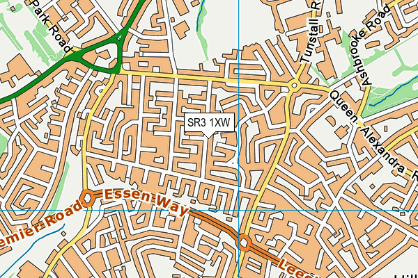 SR3 1XW map - OS VectorMap District (Ordnance Survey)