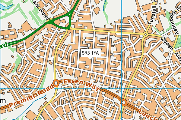 SR3 1YA map - OS VectorMap District (Ordnance Survey)
