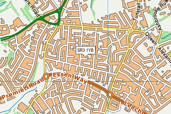 SR3 1YB map - OS VectorMap District (Ordnance Survey)