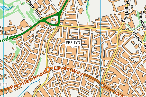 SR3 1YD map - OS VectorMap District (Ordnance Survey)