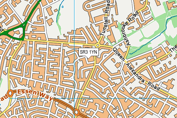 SR3 1YN map - OS VectorMap District (Ordnance Survey)