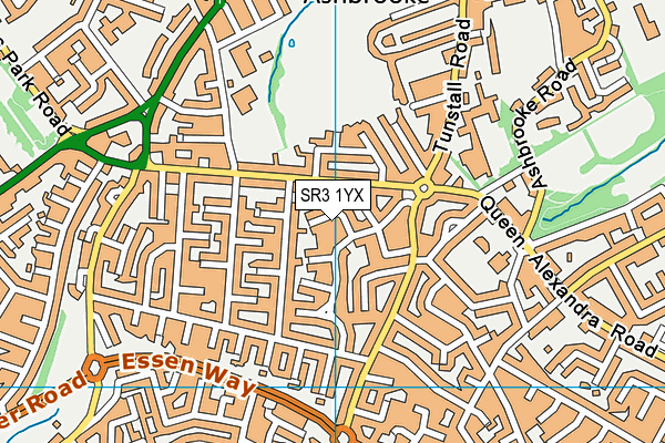 SR3 1YX map - OS VectorMap District (Ordnance Survey)