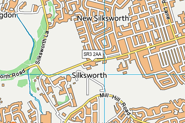 SR3 2AA map - OS VectorMap District (Ordnance Survey)