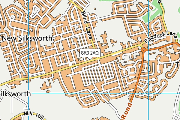 SR3 2AQ map - OS VectorMap District (Ordnance Survey)