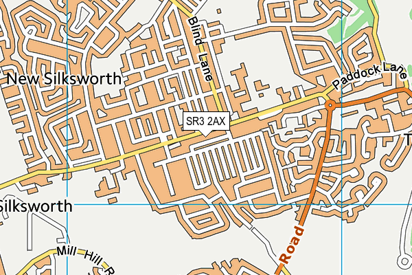 SR3 2AX map - OS VectorMap District (Ordnance Survey)