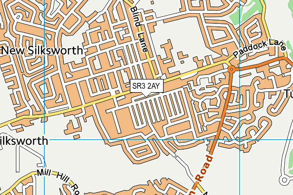 SR3 2AY map - OS VectorMap District (Ordnance Survey)