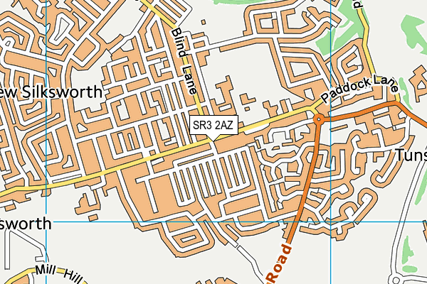 SR3 2AZ map - OS VectorMap District (Ordnance Survey)