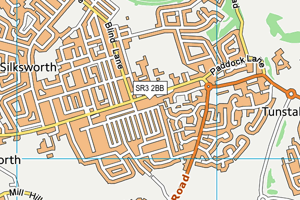 Silksworth Community Centre (Youth Almighty Project) map (SR3 2BB) - OS VectorMap District (Ordnance Survey)