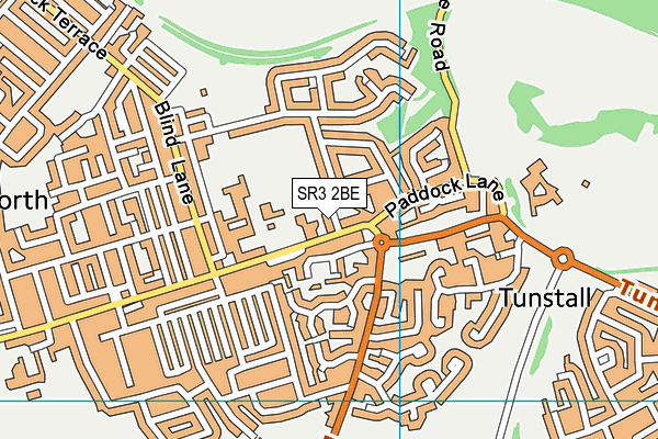 SR3 2BE map - OS VectorMap District (Ordnance Survey)