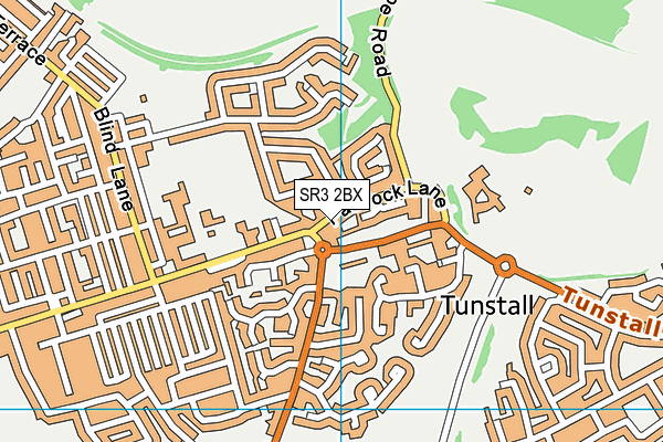 SR3 2BX map - OS VectorMap District (Ordnance Survey)