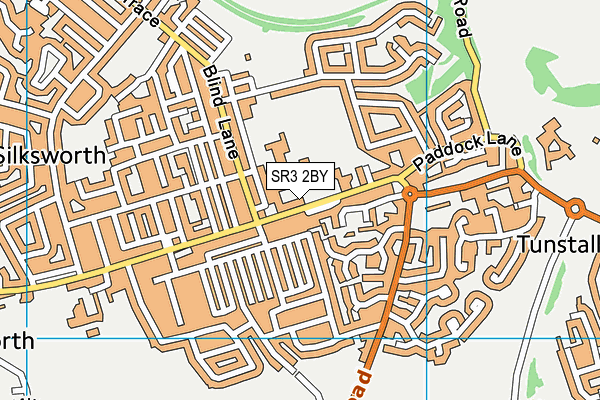 SR3 2BY map - OS VectorMap District (Ordnance Survey)