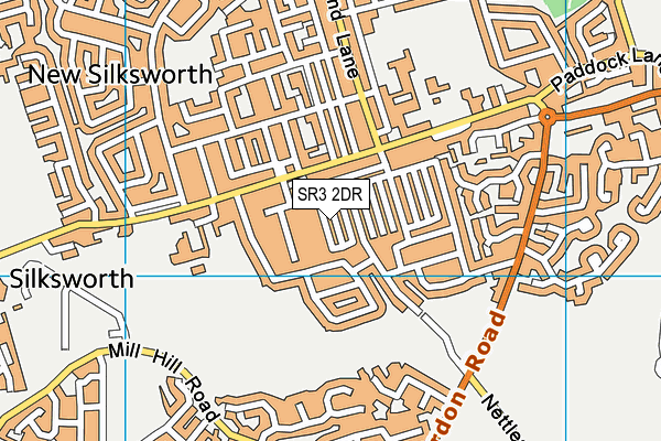 SR3 2DR map - OS VectorMap District (Ordnance Survey)