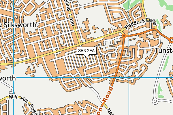 SR3 2EA map - OS VectorMap District (Ordnance Survey)