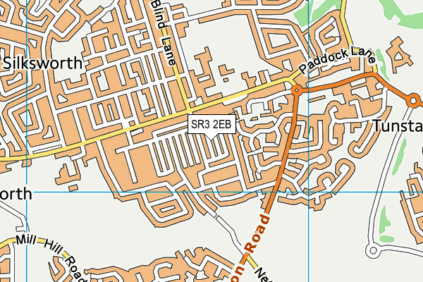 SR3 2EB map - OS VectorMap District (Ordnance Survey)