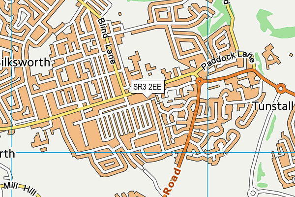 SR3 2EE map - OS VectorMap District (Ordnance Survey)