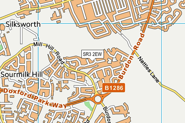 SR3 2EW map - OS VectorMap District (Ordnance Survey)