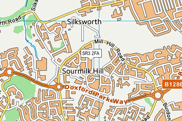 SR3 2FA map - OS VectorMap District (Ordnance Survey)