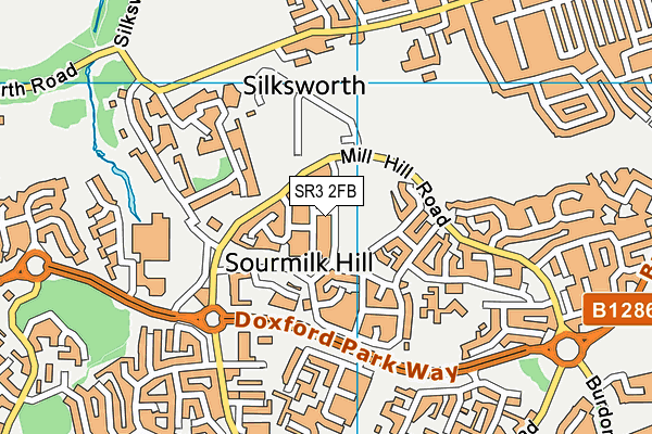 SR3 2FB map - OS VectorMap District (Ordnance Survey)