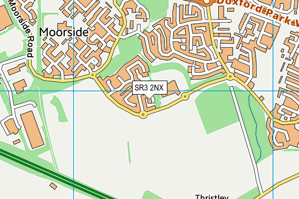 SR3 2NX map - OS VectorMap District (Ordnance Survey)