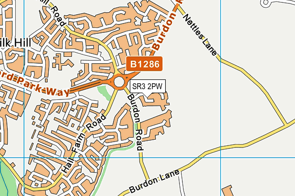 SR3 2PW map - OS VectorMap District (Ordnance Survey)
