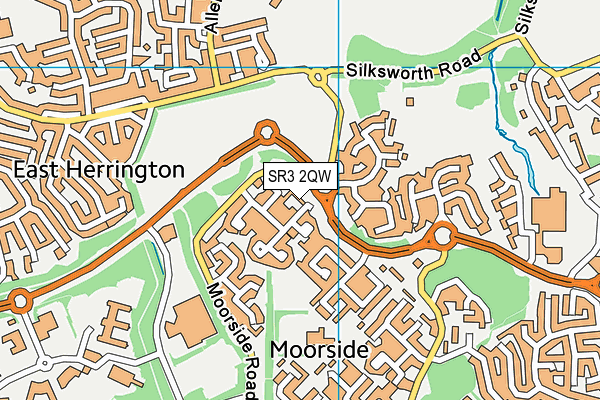 SR3 2QW map - OS VectorMap District (Ordnance Survey)