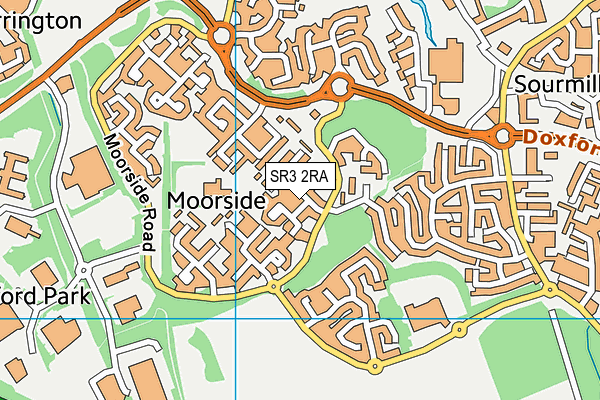 SR3 2RA map - OS VectorMap District (Ordnance Survey)