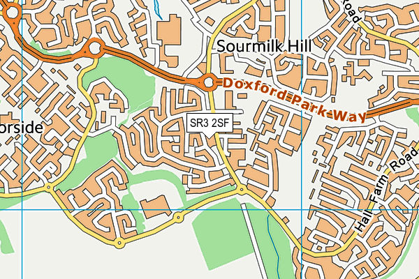 SR3 2SF map - OS VectorMap District (Ordnance Survey)