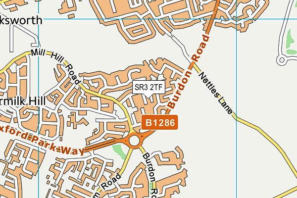 SR3 2TF map - OS VectorMap District (Ordnance Survey)