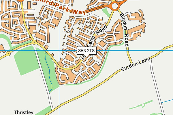 SR3 2TS map - OS VectorMap District (Ordnance Survey)