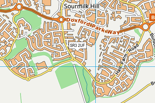 SR3 2UF map - OS VectorMap District (Ordnance Survey)