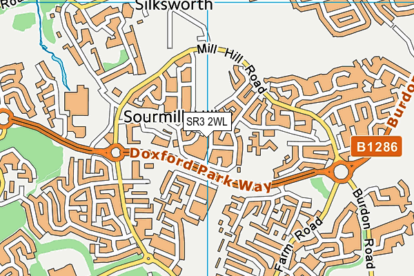 SR3 2WL map - OS VectorMap District (Ordnance Survey)