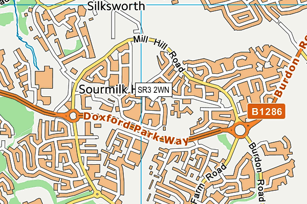 SR3 2WN map - OS VectorMap District (Ordnance Survey)