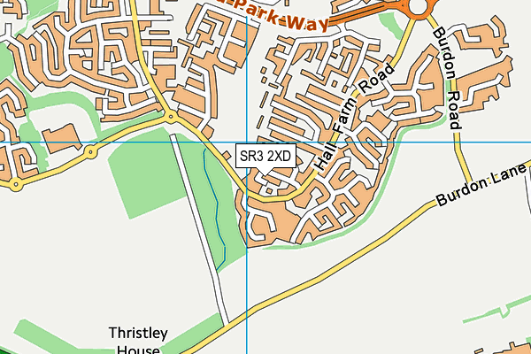 SR3 2XD map - OS VectorMap District (Ordnance Survey)