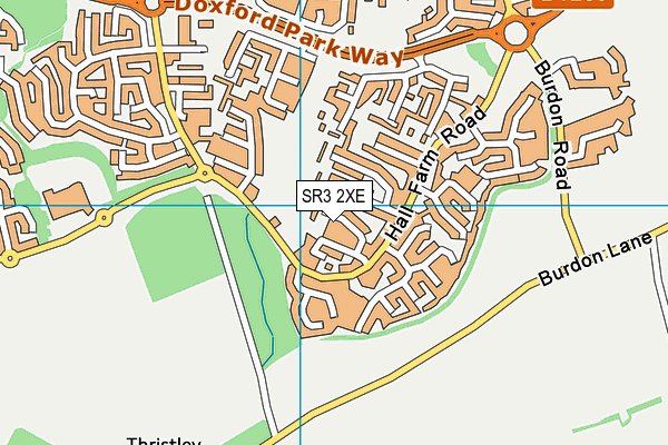 SR3 2XE map - OS VectorMap District (Ordnance Survey)