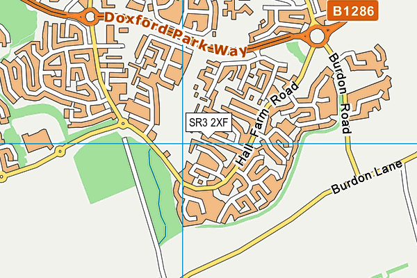 SR3 2XF map - OS VectorMap District (Ordnance Survey)