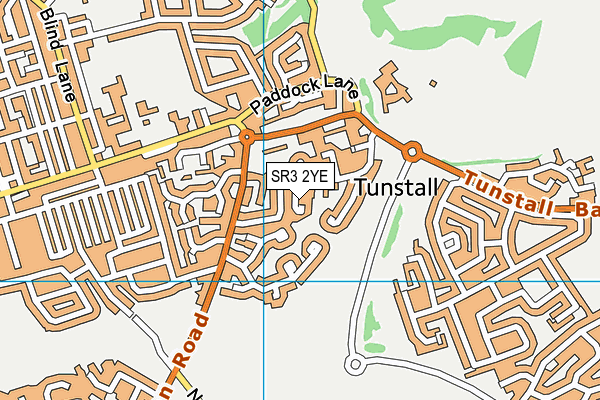 SR3 2YE map - OS VectorMap District (Ordnance Survey)