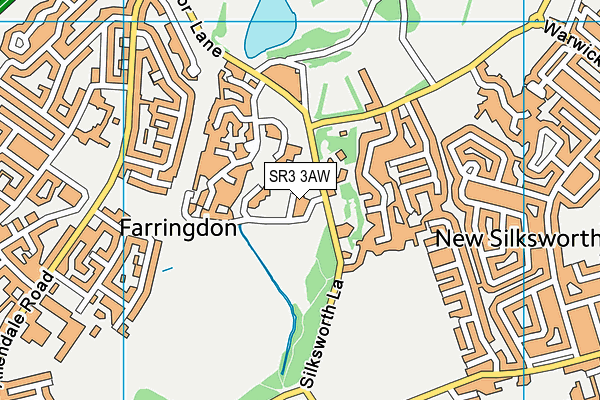 SR3 3AW map - OS VectorMap District (Ordnance Survey)