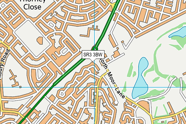 SR3 3BW map - OS VectorMap District (Ordnance Survey)