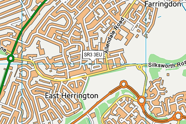 SR3 3EU map - OS VectorMap District (Ordnance Survey)