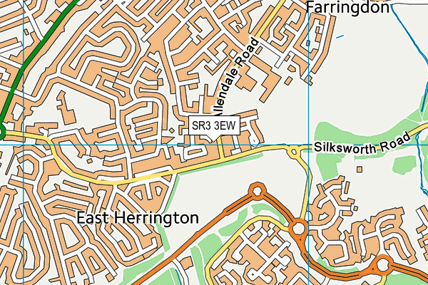 SR3 3EW map - OS VectorMap District (Ordnance Survey)