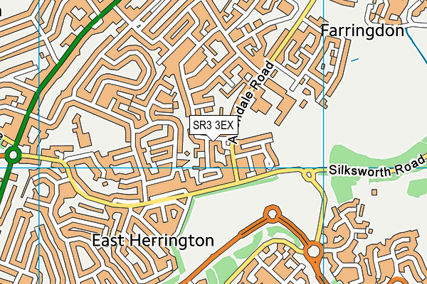 SR3 3EX map - OS VectorMap District (Ordnance Survey)