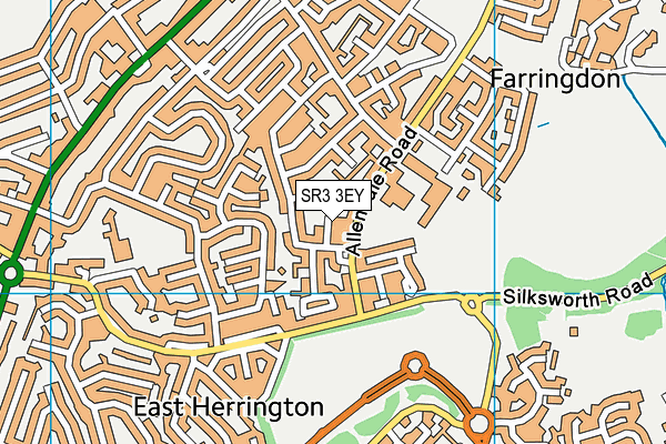 SR3 3EY map - OS VectorMap District (Ordnance Survey)