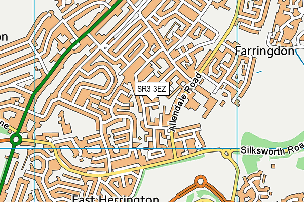 SR3 3EZ map - OS VectorMap District (Ordnance Survey)