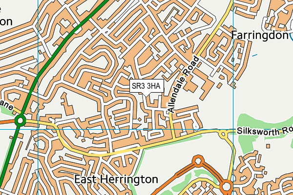 SR3 3HA map - OS VectorMap District (Ordnance Survey)
