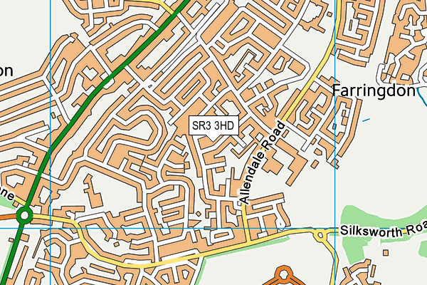 SR3 3HD map - OS VectorMap District (Ordnance Survey)