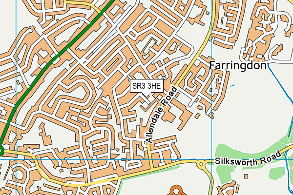 SR3 3HE map - OS VectorMap District (Ordnance Survey)