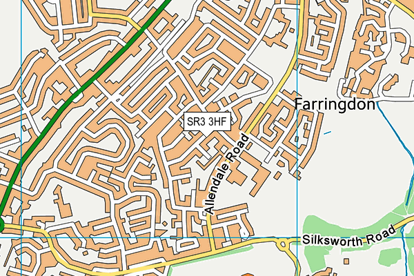 SR3 3HF map - OS VectorMap District (Ordnance Survey)