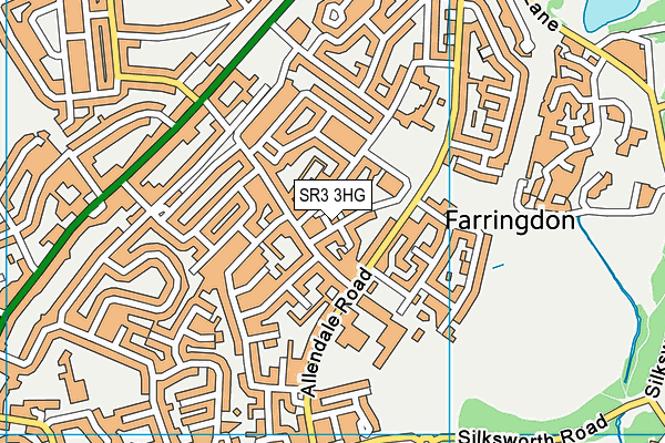 SR3 3HG map - OS VectorMap District (Ordnance Survey)