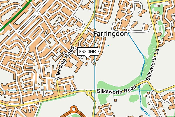 SR3 3HR map - OS VectorMap District (Ordnance Survey)